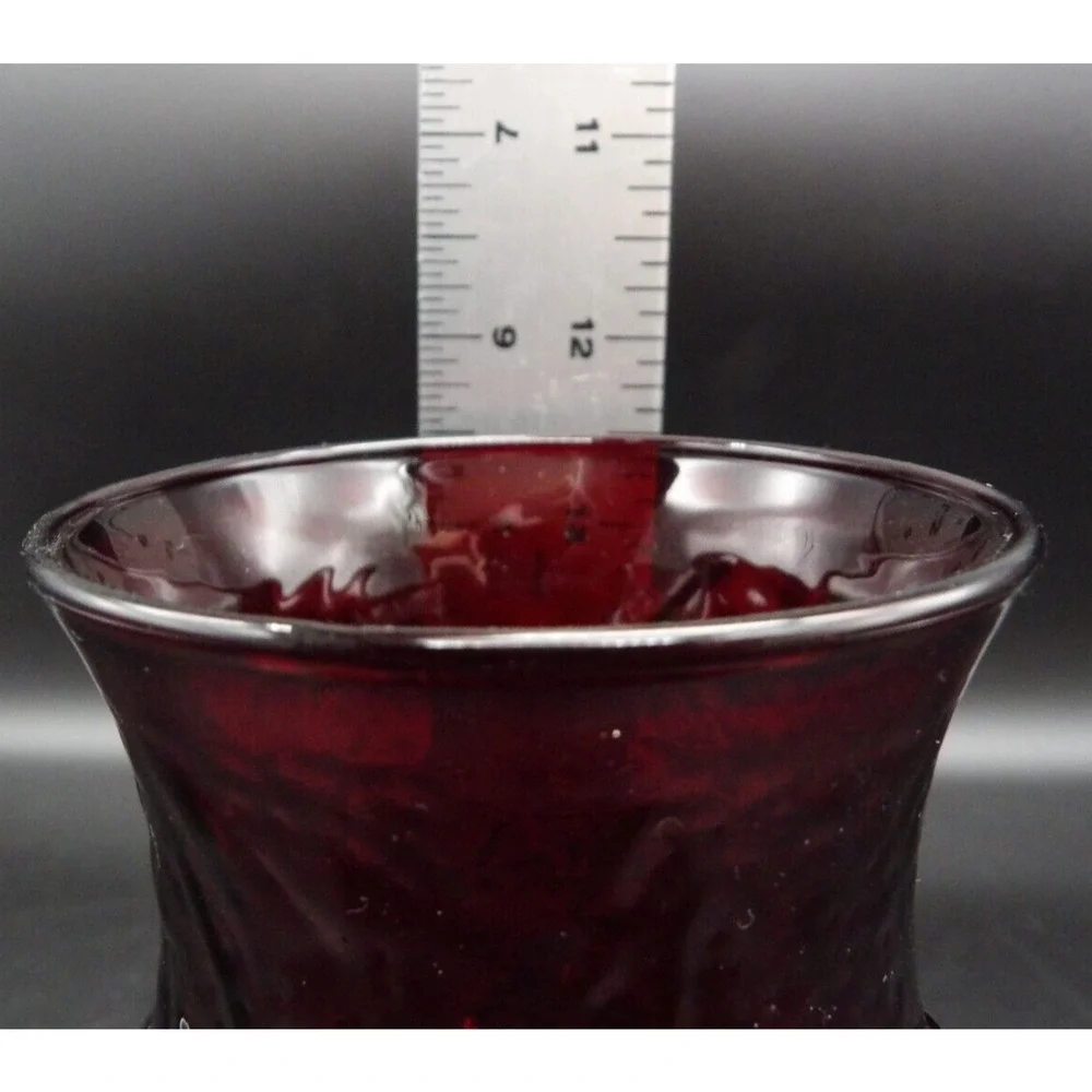 Vintage Anchor Hocking Rainflower Royal Ruby Red Flower Vase